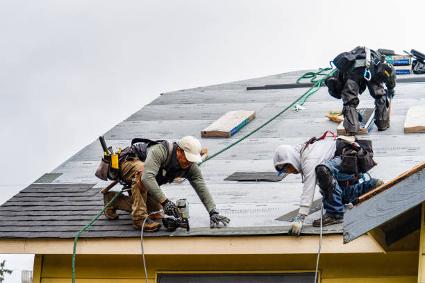 Professional Gutter Installation technician working in Trail, MN